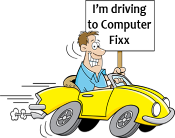 Man Driving To Computer Fixx